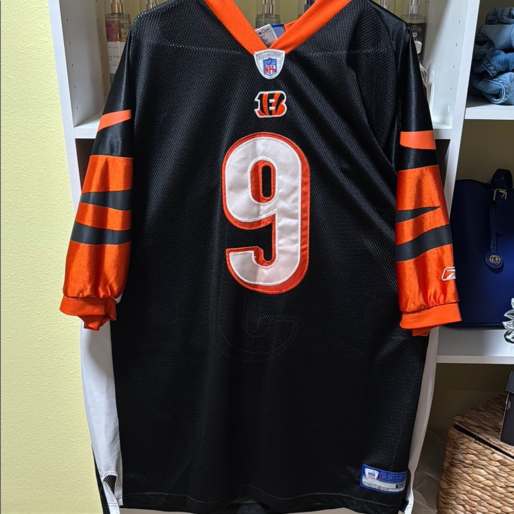 Reebok Black and Orange NFL Jersey Carson Palmer Bengals